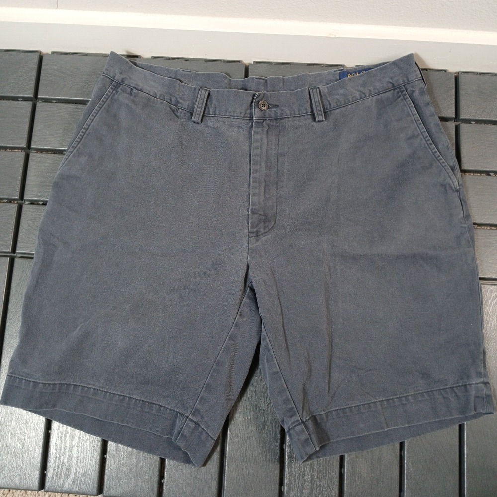 Polo Ralph Lauren Men's 36 Navy Blue Chino Shorts‎ Inseam 9" Cotton SA29